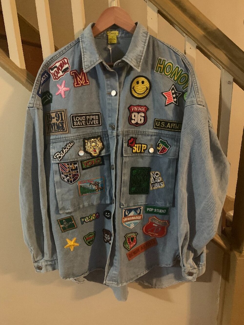 NWT Jean Jacket with Patches